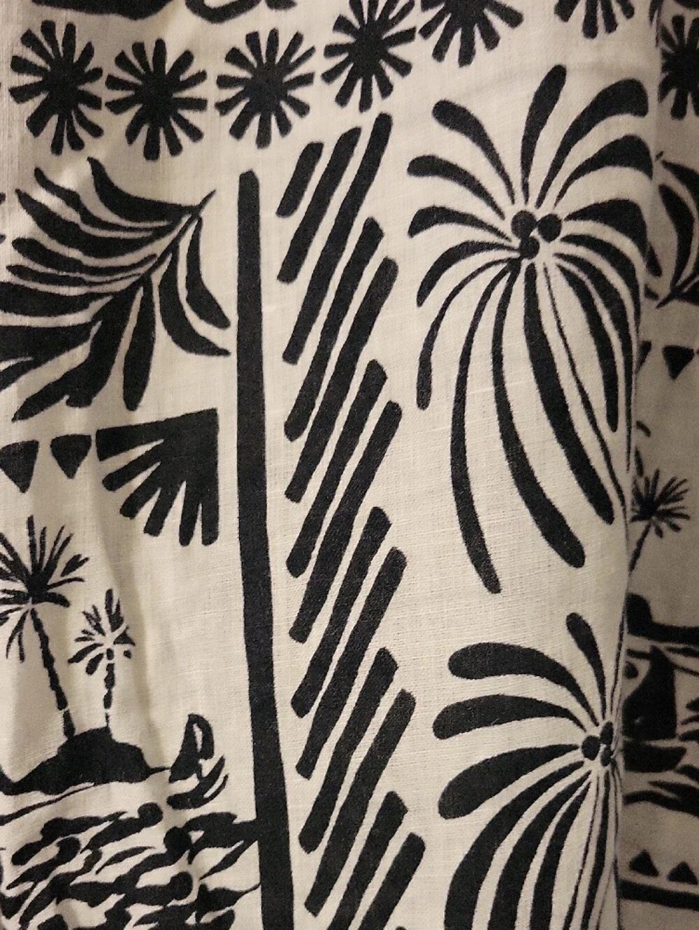 Rachel Zoe Black & White Wide Leg Linen Printed Pants